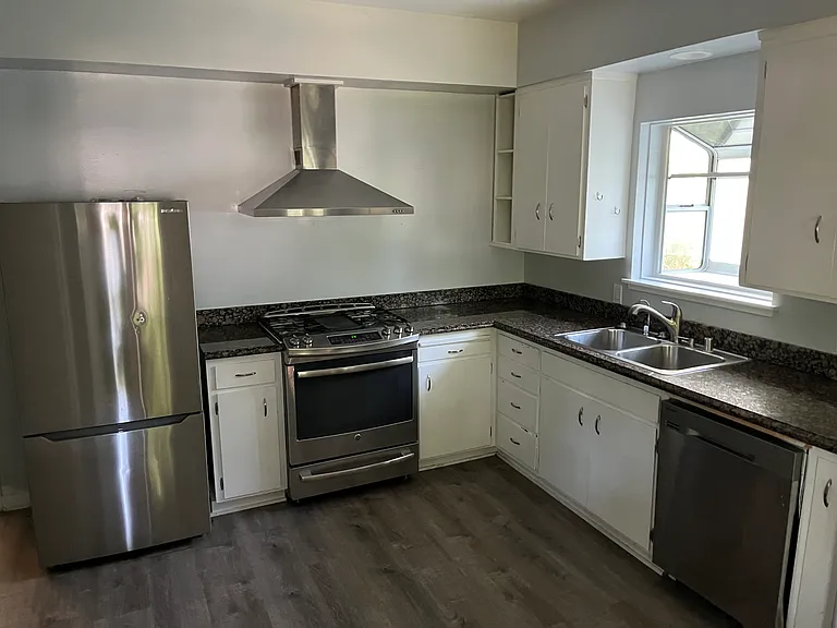 Stainless Steel - Brand-New Full-size Refrigerator, Gas Stove, Hood, Dishwasher, Whole house Fan