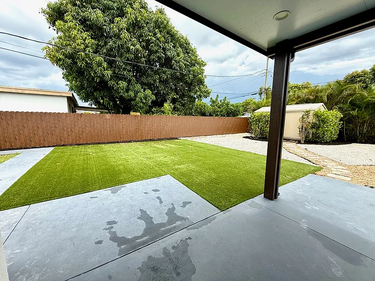 turf area and easy maintenance yard