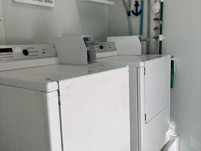 Laundry coin operated on property.