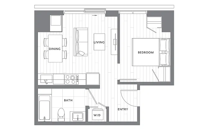 Floor plan 1 Bedroom 1 Bath A3