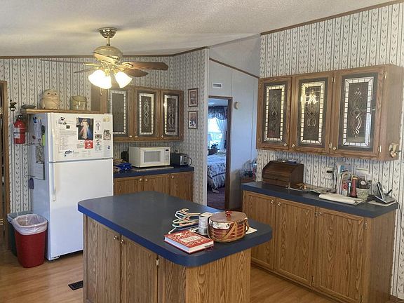 The kitchen opens to the living area. 