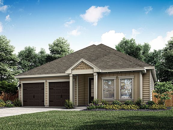 Rendering of the Kendall plan with a two-car garage.