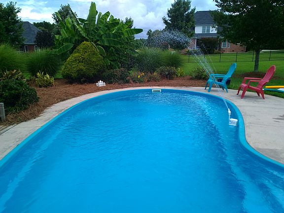 Sprinkler in pool.