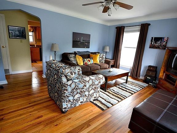 Welcoming family room with amazing hardwood floors!