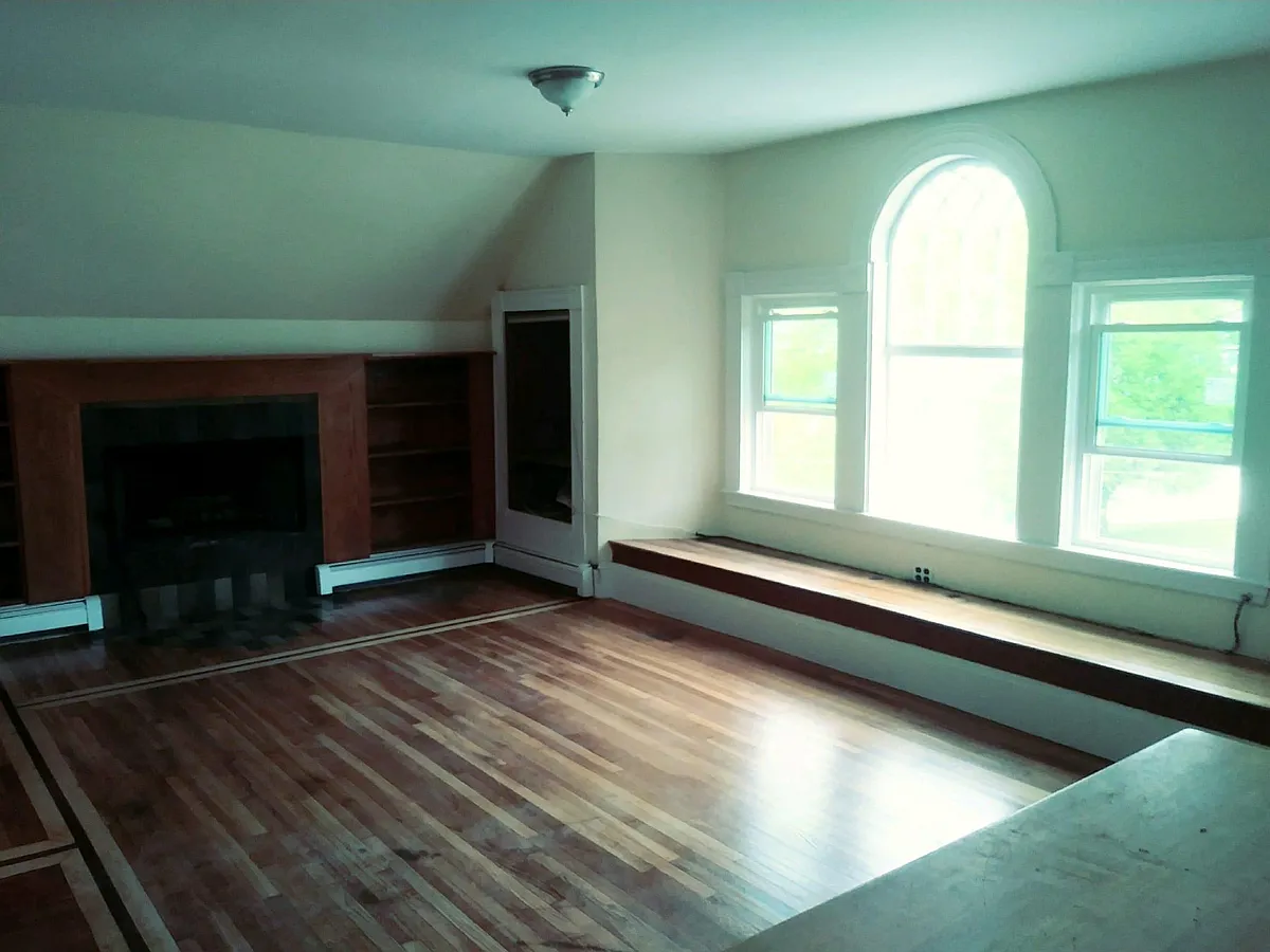 Living room with working fireplace - 47 Walk Hill St #3