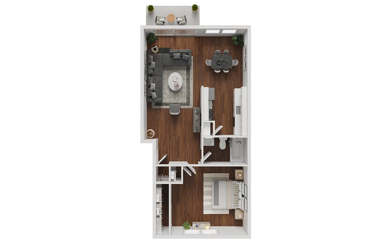 Floor plan 1 Bed 1 Bath A2