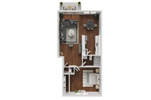 Floor plan 1 Bed 1 Bath A2