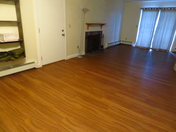living room and fireplace