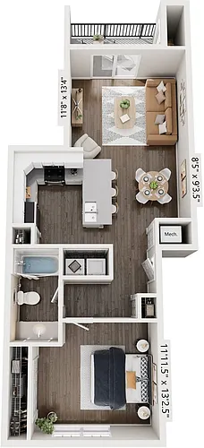 Floor plan One Bedroom