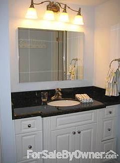 Master bathroom with granite countertop