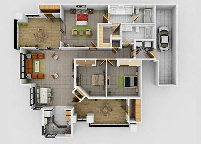Floor plan Chopin w Attached Garage
