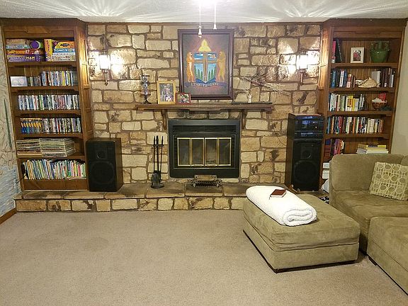 Wood burning fireplace