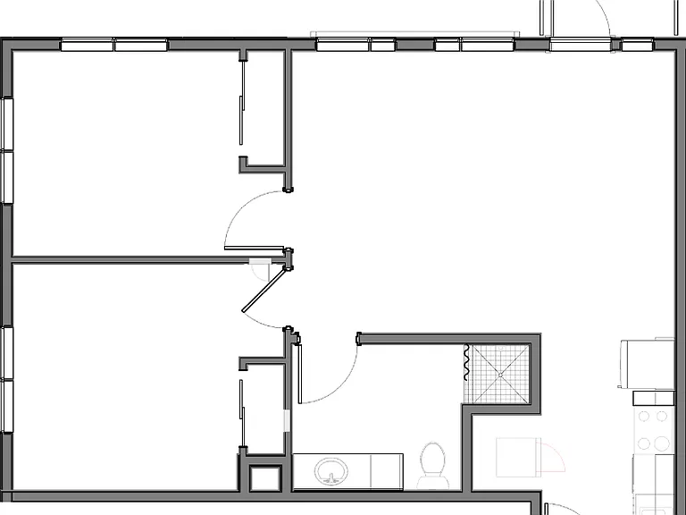 Two-Bedroom, One-Bathroom - 2D Floor Plan Image Two-Bedroom, One-Bathroom - 2D Floor Plan Image