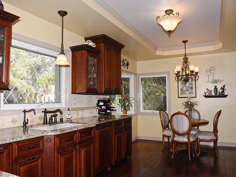 The kitchen had been painted white.