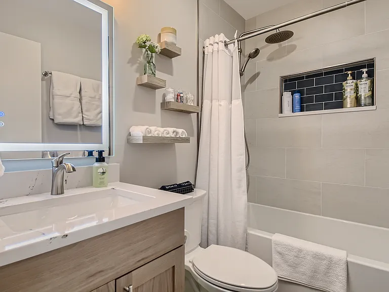 Soaker tub shower bathroom