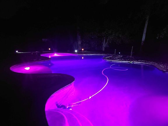 Pool lighting at night