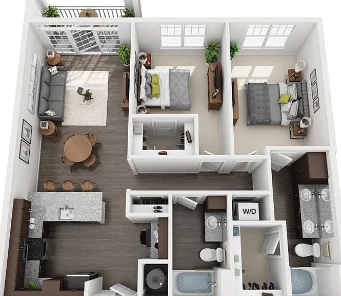 Fountains Matthews - B8 - 2 Beds - 2 Baths - 1128 Sq. ft.
