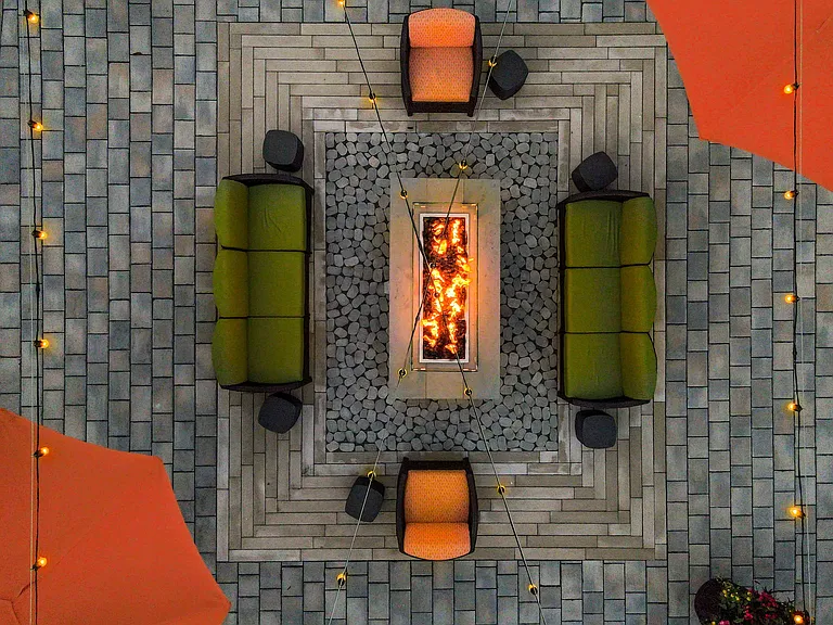 Overhead shot of outdoor fire pit