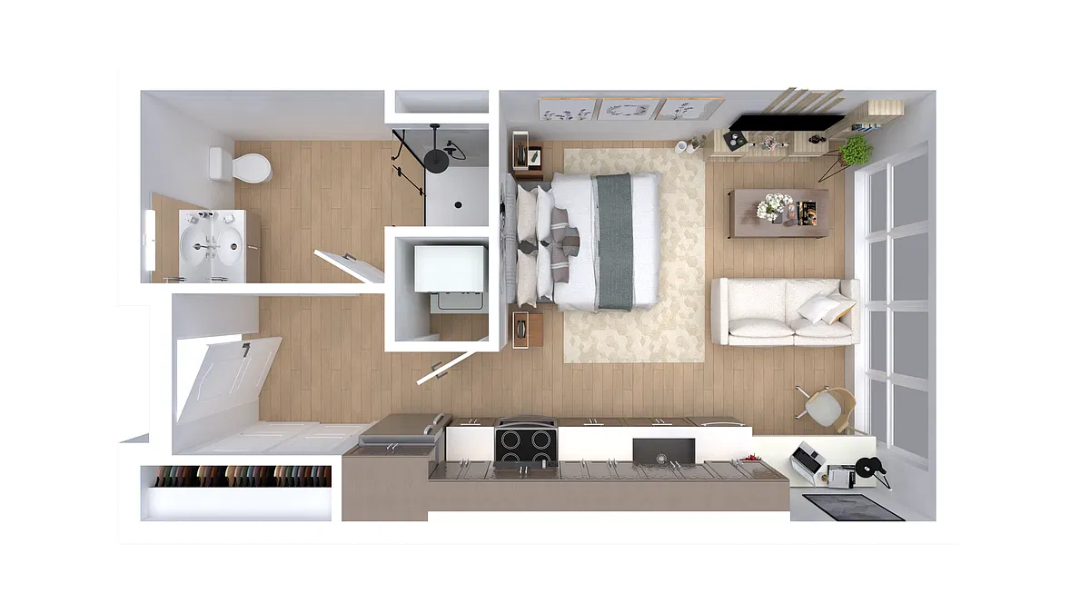 Floor plan Studio A1 ADA