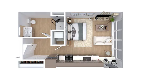 Floor plan Studio A1 ADA