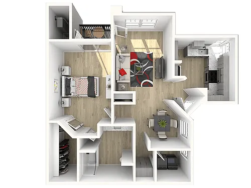 Floor plan 1x1 Deluxe