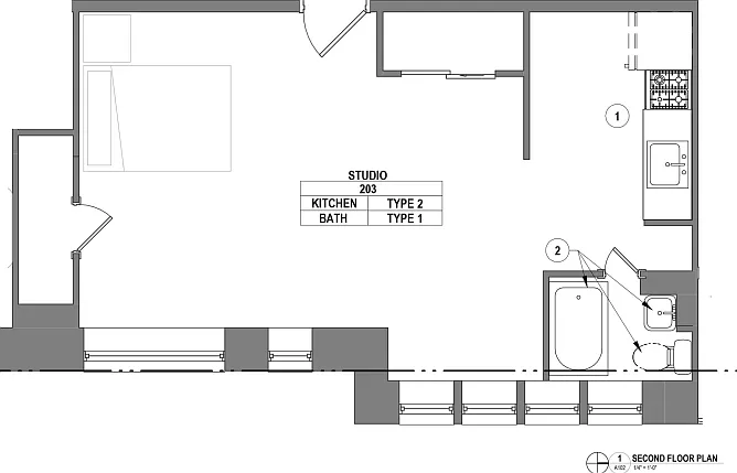 1500 Pine - Apt 203 Floor Plan 1500 Pine - Apt 203 Floor Plan