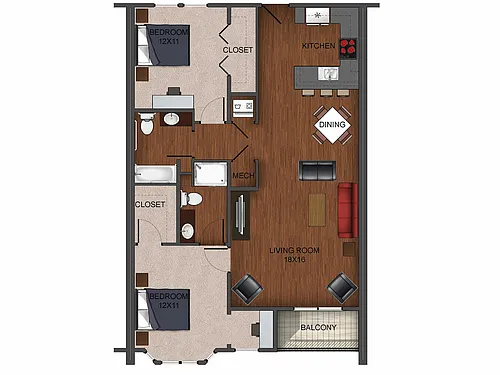 Floor plan 2 Bedroom