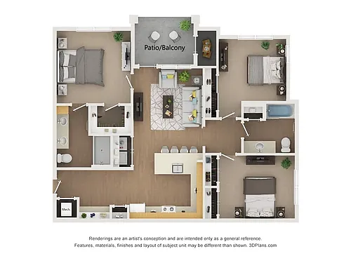 Floor plan 3 Bed 2 Bath