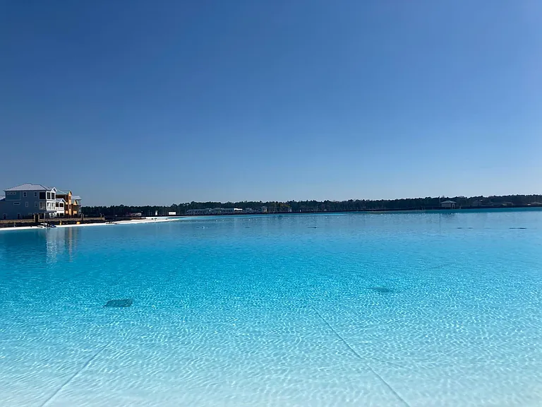 The man made swimming lagoon