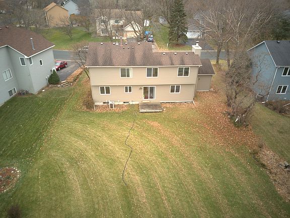 Aerial view of the back exterior of the home.