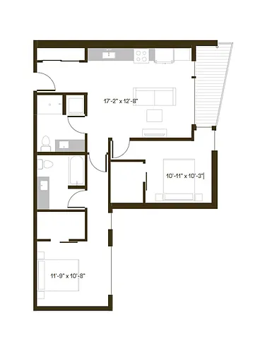 Floor plan 2 Bedroom, 2 Bath B5