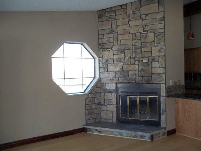 Living with fireplace