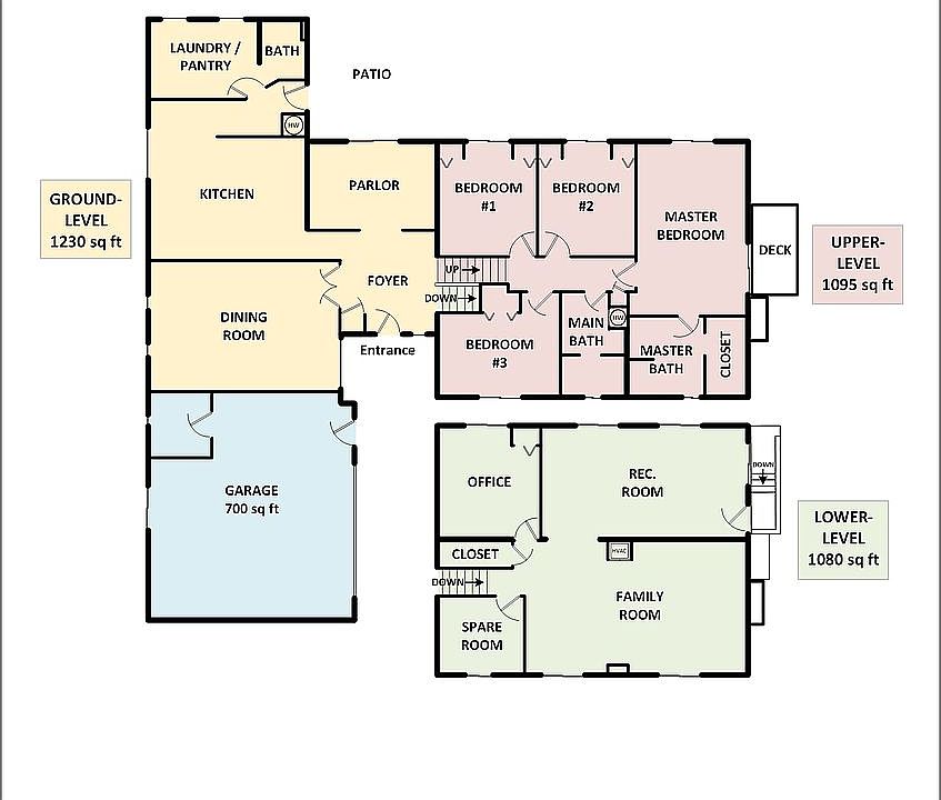 Tri-Level Floor Plan