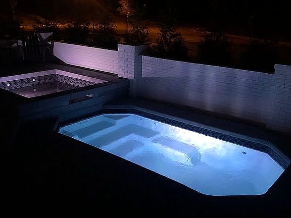 Plunge pool at night