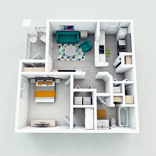 Floor plan 1 BR / 1 BA - Wren