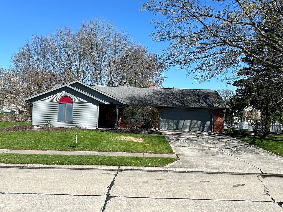 Three bedroom one bathroom two car attached garage ranch on half -acre lot.