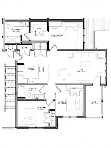 Floor plan Three Bedroom - C2