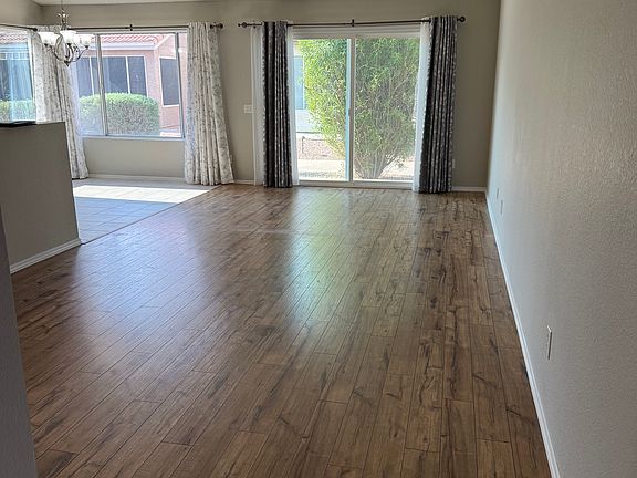 Entry looking at living room and dining room