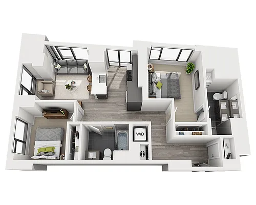 Floor plan Two Bedroom B2F