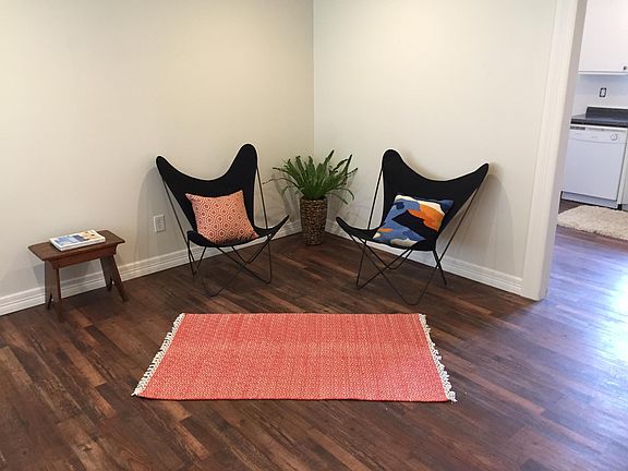 Bright living room w/new floors