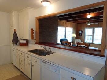 Kitchen open to the living room.