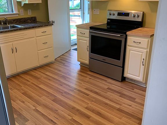 Kitchen with new electric range