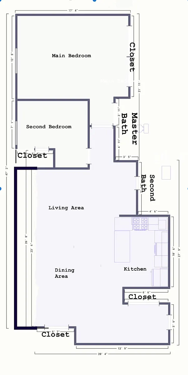Floor plan Large Two Bedroom