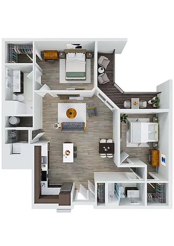 Floor plan Bayview: 2 Bedroom Apartment