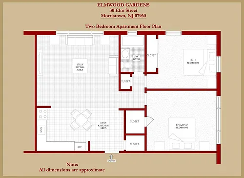 Floor plan 2 Bed 1 bath