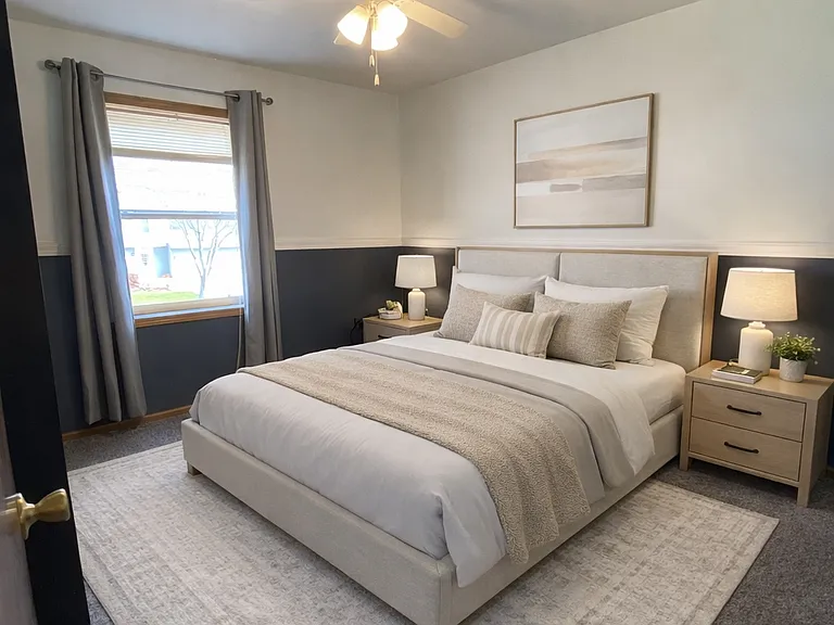 Virtually staged room