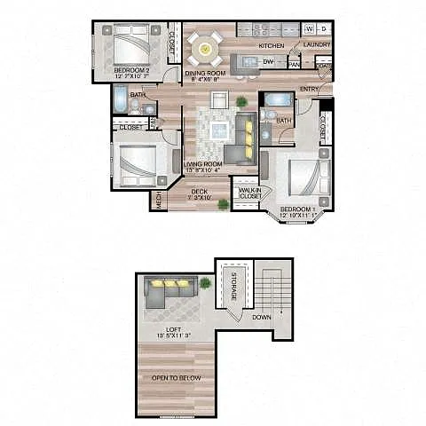 Floor plan The Cliftondale with Loft