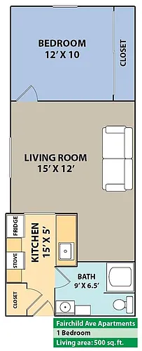 Floor plan 1-Bedroom