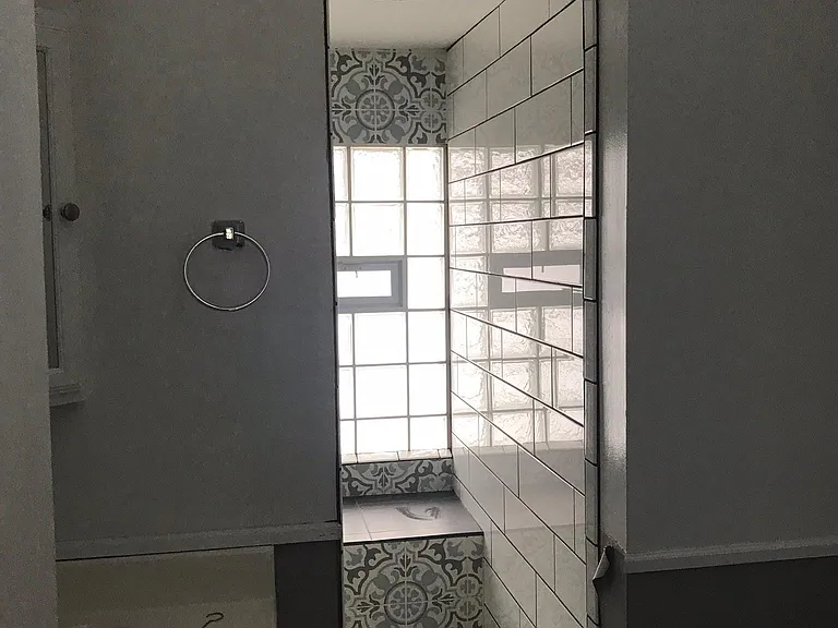 New bathroom with walk in shower.