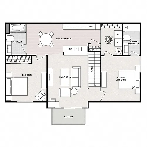 Floor plan 2 Bedroom 2 Bathroom - Split